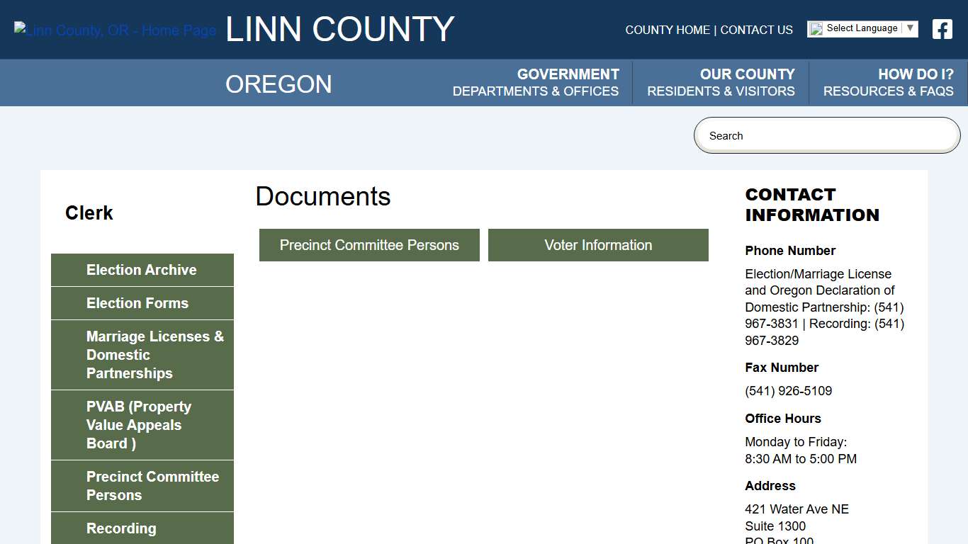 Documents Linn County, OR